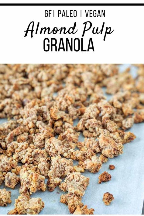 Vegan Almond Pulp Recipes, What To Do With Almond Pulp, Almond Milk Pulp Recipes, Almond Cow Pulp Recipes, Nut Milk Pulp Recipes, Nut Pulp Recipes, Almond Meal Recipes, Almond Pulp Granola, Almond Cow Recipes