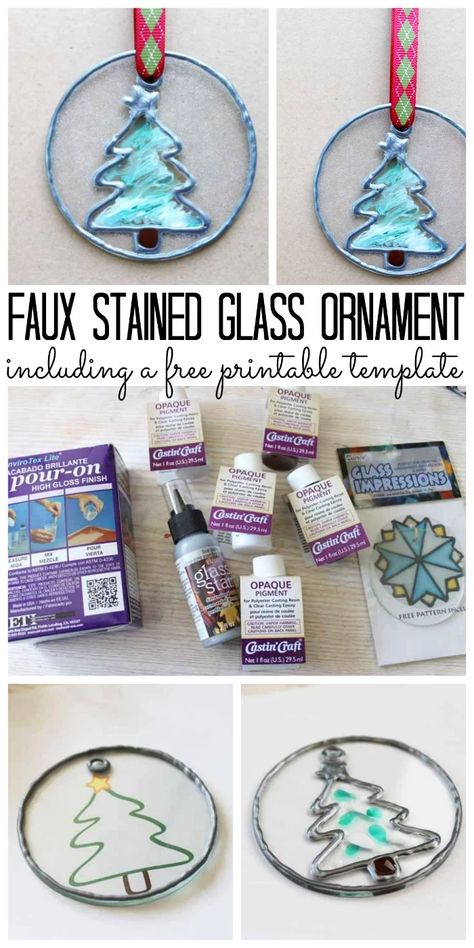 DIY Stained Glass Christmas Ornament Diy Glass Ornament Ideas, Diy Stained Glass Ornaments, Stained Glass Christmas Ornaments, Stained Glass Christmas Ornament, Glass Ornaments Diy, 2023 Crafts, Diy Staining, Resin Ornaments, Resin Christmas