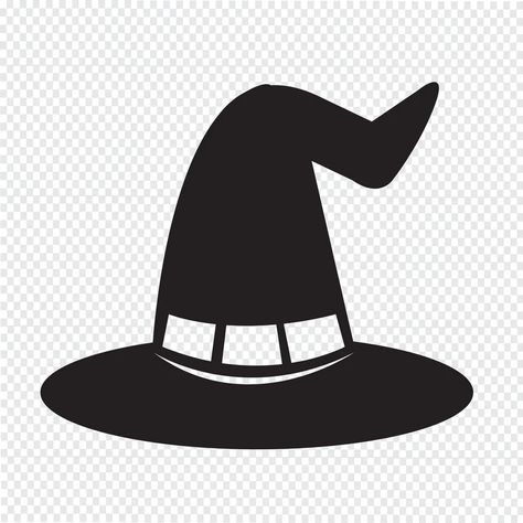 halloween witch hat icon Witches Hat Doodle, Witch Hat White, Witch Hats White, Witch Hat Outline, Witches Hat Illustration, Hat Vector, Halloween Hat, Anime Witch, Icons Website