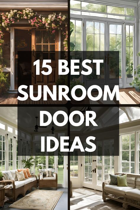 Sunroom door ideas to enhance natural light, create seamless indoor-outdoor flow, and boost home aesthetics. Explore modern, sliding, French, and glass door designs perfect for small or large sunrooms. Find inspiration for farmhouse, coastal, and contemporary styles! Outdoor Sunroom Ideas, Enclosed Sunroom Ideas, Sunroom Doors, Small Sunroom Ideas, Glass Door Designs, Small Sunroom, Folding Glass Doors, Double Glass Doors, Farmhouse Coastal