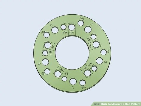 Easy Ways to Measure a Bolt Pattern: 8 Steps (with Pictures) Circle Template, Jack Stands, Pattern Steps, Bolt Pattern, The Circle, Trailer, Pattern