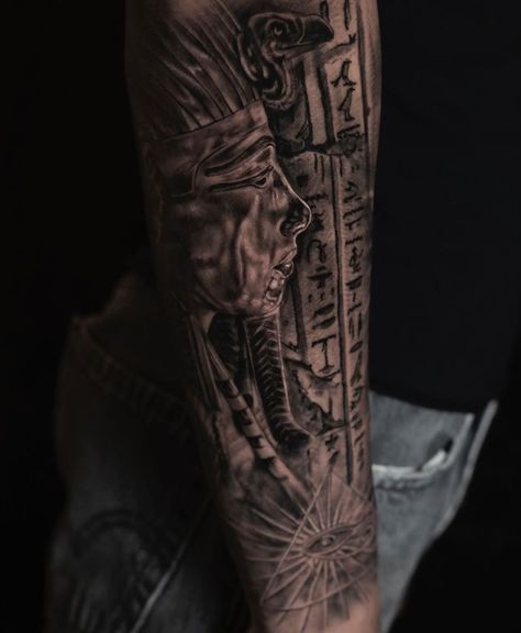 Hyrogliphics Tattoo, Hyroglyphics Tattoo, Hieroglyph Tattoo, Egyptian Sleeve, Hieroglyphics Tattoo, Pharaoh Tattoo, Forearm Tats, Egyptian Sarcophagus, Bicep Tattoo Men