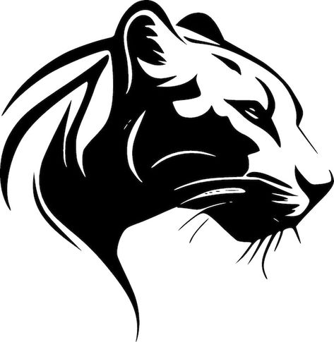 Panther minimalist and flat logo vector ... | Premium Vector #Freepik #vector #sign #black #line #white Black Panther Drawing Sketch, Panther Logo Design, Tiger Art Drawing, Black Panther Svg, Fan Blade Art, Black Panther Logo, Panther Svg, Black Panther Tattoo, Panther Pictures