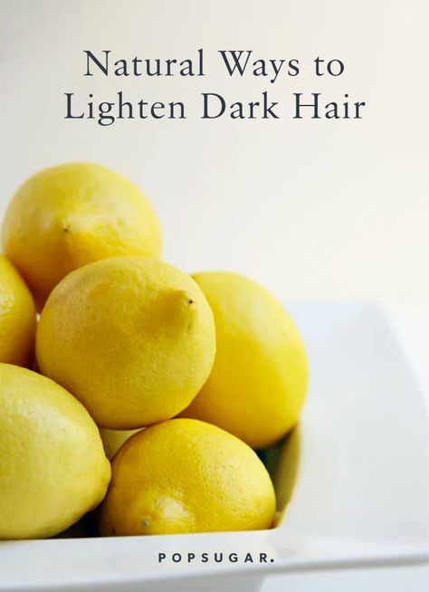 5 Natural Ways to Lighten Dark Hair at Home Natural Ways To Color Hair, How To Naturally Lighten Hair Brunettes, Natural Hair Lightener For Brunettes, How To Lighten Hair Naturally Fast, Natural Ways To Lighten Hair, Lighten Dark Hair, Lighten Eyebrows, Lightening Dark Hair, Lighten Hair Naturally