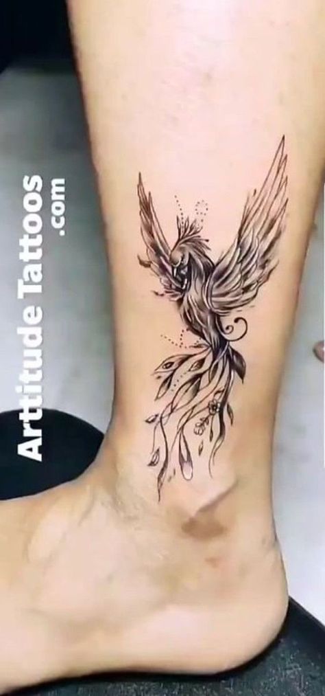 Rate This phoenix tattoo ideas From ⭐1~10. SAVE & FOLLOW i will update everyweek. Scorpio Pheonix Tattoo Symbols, Phoenix Tattoo Ankle, Phoniex Tattoo Women, Realistic Phoenix Tattoo, Phoenix Tattoo Design Feminine, Feniks Tattoo, Phoenix Tattoo Ideas, Phoenix Tattoo Feminine, Small Phoenix Tattoos