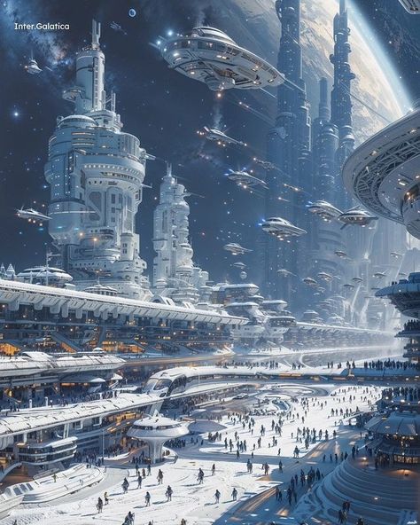 Fred Roma (@inter.galatica) • Photos et vidéos Instagram City In Space, Sci Fi Technology, Utopia Design, Futuristic City Utopia, Utopia Art, Superhero Art Projects, Fantasy Space, Center Of The Universe, Sci Fi Landscape