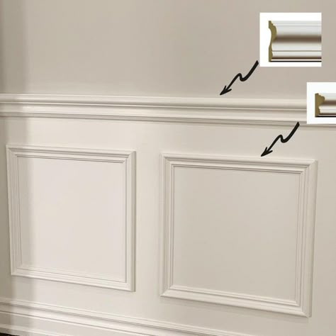 WondrWallz - Etsy Canada Accent Wall Hallway, Wainscoting Ideas, Wainscoting Styles, Frame Molding, Wainscoting Panels, Picture Frame Molding, Hallway Wall, Wall Trim, Chair Rail