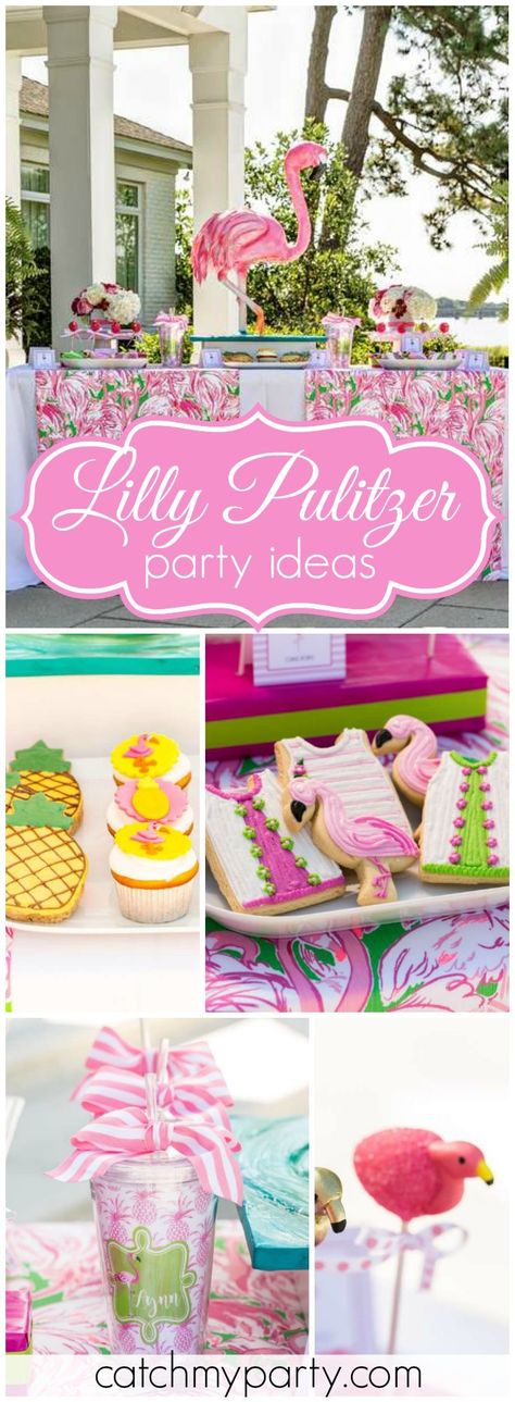 Lilly Pulitzer Bridal Shower Theme, Lilly Pulitzer Themed Party, Lilly Pulitzer Themed Birthday Party, Lilly Pulitzer Bachelorette Party, Lilly Pulitzer Party Theme, Palm Beach Birthday Party, Lilly Pulitzer Bridal Shower Ideas, Lilly Pulitzer Baby Shower Ideas, Lilly Pulitzer Birthday Party