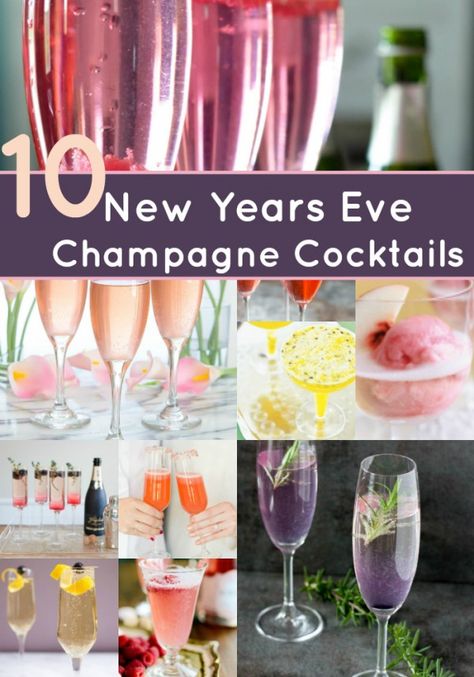 Champagne is expensive and if we can find a way to deliver more of it to party guest than this is the way. Most of these cocktails only require 1/2 – 1/4 glass of champagne, which means you g… Emily Enchanted, Champagne Sorbet, Champagne Recipe, New Years Cocktails, Champagne Drinks, Champagne Cocktails, Party Hosting, Cocktail Ideas, Champagne Party