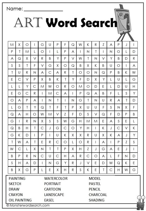 nice Art Word Search Art Worksheets Elementary, Elementary Art Worksheets Printables, Art Worksheets Printables Middle School, Art Games Middle School, Middle School Art Sub Plans, Art Sub Plans Elementary, Art Worksheets For Kids, Art Word Search, Art Worksheets Middle School