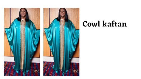 Cowl Kaftan Dress, Caftan Dress Pattern, Stitching Tutorial, Abaya Pattern, Kaftan Pattern, Ankara Designs, Short African Dresses, Fashion Sewing Tutorials, Organza Dress