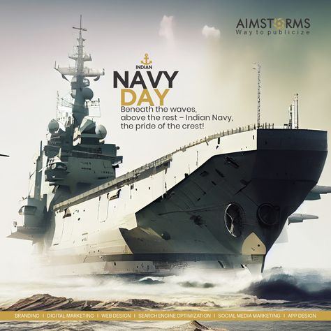 We all should pay tribute to our naval force who defend our coastlines with valor and pride. #Aimstorms #Marketing #IndianNavyDay #NavyDay #NavyDay2023 #IndianNavy #NavalForces #IndianArmy Creative Ads Ideas, Indian Navy Day, Navy Day, Naval Force, Book Art Diy, Creative Ads, Web Marketing, Search Engine Optimization, App Design