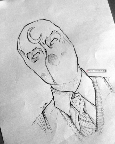 How To Draw Moon Knight, Marvel Sketches Pencil, Moon Knight Drawing, Moon Knight Sketch, Super Hero Drawing, Marvel Sketches, Drawing Marvel, Anime Drawings For Beginners, School Doodles