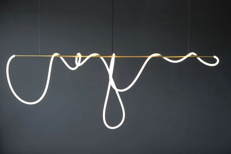 These luminous ropes are lighting fixtures made from flexible LEDs, woven nylon, and silicone! | Yanko Design Workplace Inspiration, Rope Light Fixture, Straight Line Designs, Antique Industrial, Artistic Lighting, Elegant Minimalism, Cabinet Medical, Led Rope Lights, Led Rope