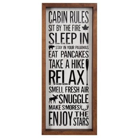 Cabin Rules Sign, Canadiana Decor, Cabin Rules, Lodge Ideas, Log Cabin Ideas, Cottage Wreath, Cabin Inspiration, Cabin Signs, Cabin Art