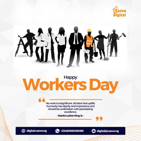 We celebrate the immense contribution of millions of workers around the world who play a vital role in shaping our societies and driving our economies forward. Happy Workers Day! #HappyNewMonth #WorkersDay #LaborDay #MayDay #InternationalWorkersDay #CelebratingWorkers #branding #website #digitalmarketing #design #webdesign #brandingdesign #business #businessman #businesswoman #realestateagent #investment #realestatelife #realestateinvestor #fashion #beauty Happy Workers Day, International Workers Day, Workers Day, Branding Website, Real Estate Investor, New Month, Martin Luther King Jr, Martin Luther King, Business Man