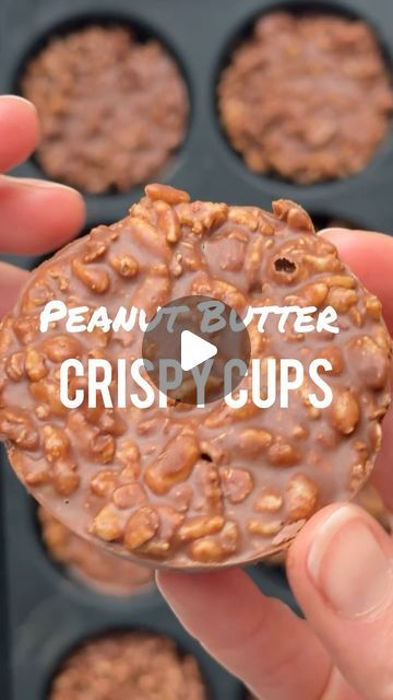 Lou Robbie on Instagram: "✨RECIPE ⬇️Crispy Cups - follow @littleloucooks for more easy family recipes ✨This is a new version of my Viral Crunch Bars that got 2M views!!! ❤️SAVE the recipe I’ve added oats because why not- we absolutely love them as a weekend treat hope you love the too!! 200g chocolate - milk or dairy (I used milk) 200g smooth peanut butter 40g coconut oil or butter 75g rice krispies 50g oats Step 1: Prepare a 12 hole muffin tray, use paper cases if you wish. Melt the chocolate and coconut oil together in the microwave or in a bowl over a pot of simmering water. Step 2: Mix in the peanut butter, if the peanut butter is lumpy warm it for a further 30 seconds in the microwave. Step 3: Fold in the rice krispies and oats Step 4: Scoop into the muffin tray. Step 5: Set i Smooth Peanut Butter, Crunch Bars, Chocolate And Coconut, Crunch Bar, Muffin Tray, Easy Peanut Butter, Healthy Sweets Recipes, Easy Family Meals, Healthy Sweets