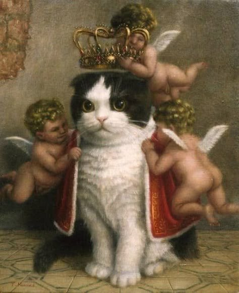 Baroque Royal Cat Painting Rapunzel Portrait, Grumpy Cat Disney, Silly Art, Baroque Painting, Rennaissance Art, Baroque Art, Image Painting, Great Cat, Painting Inspo