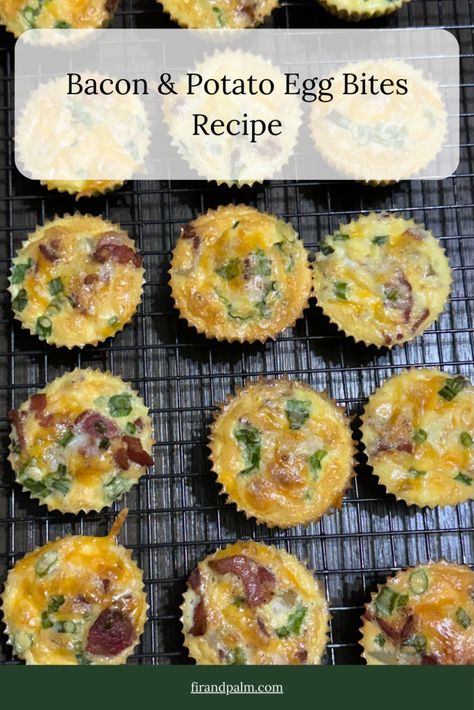 Our Bacon & Potato Egg Bites recipe is the perfect meal prep breakfast choice! They're packed with protein to keep you full all morning. Filled with crispy bacon and potatoes, they taste like the weekend! Potato Egg Bites, Apple Oat Muffins, Bacon And Potatoes, Cooking Avocado, Egg Cups Breakfast, Types Of Eggs, Egg Bites Recipe, Prep Breakfast, Bacon Potato