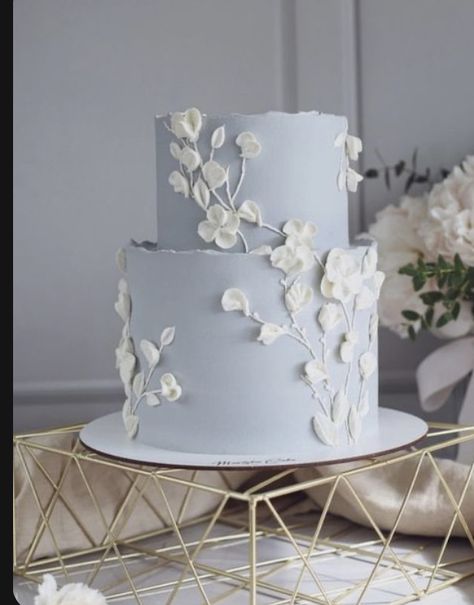 Light Blue Wedding Cake Ideas, Engagement Cake With Flowers, Winter Wedding Cake Blue, 2 Tier Wedding Cake Blue And White, White Blue Wedding Cake, Light Blue And White Wedding Cake, Small Blue Wedding Cake, Ice Blue Wedding Cake, Pale Blue Wedding Cake