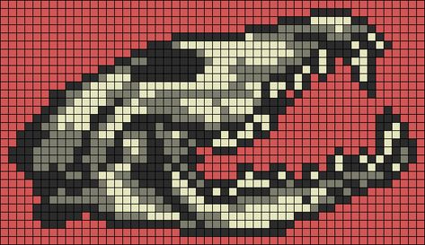 Graph Crochet, Animal Skull, Pixel Art Templates, Diy Perler Bead Crafts, Pixel Crochet, Pixel Art Grid, Tapestry Crochet Patterns, Crochet Design Pattern, Pixel Art Design