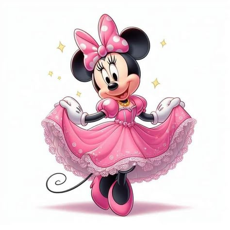 Pink Cartoon Characters, Minnie Mouse Pics, Disney Characters Reimagined, Mickey Mouse Pink, Minnie Mouse Printables, Minnie Mouse Clipart, Minnie Mouse Stickers, Fiesta Mickey Mouse, Mouse Images