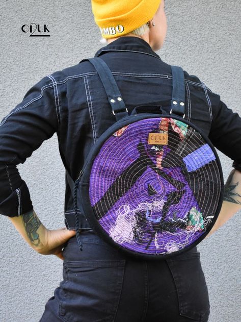 Fabric waste, Fabric scraps, Purple backpack, Colorful backpack Backpack Purple, Ladies Backpack, Purple Streetwear, Artist Bag, Unique Backpacks, Purple Backpack, Denim Shoulder Bags, Colorful Backpacks, Practical Bag