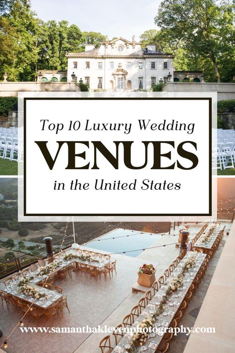 Learn more about the most popular states to get married in the United States!!! Check out the top luxury wedding venues in these TEN states! Celebrity Wedding Venues, Epic Wedding Venues, Best Wedding Venues In The World, Top Wedding Venues In The Us, Wedding Venues In Usa, Coolest Wedding Venues, Usa Wedding Venues, Wedding Mansion Venues, Unique Places To Get Married