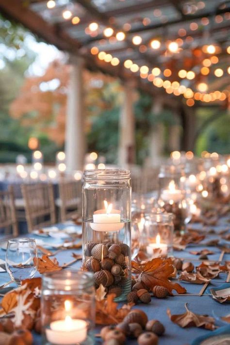 Wedding Decorations With Pumpkins, Simple Fall Centerpieces For Wedding, Pumpkins Wedding Decor, Pumpkin Fall Wedding Decor, Fall Outdoor Wedding Centerpieces, Simple Autumn Wedding Centerpieces, Fall Wedding Decor Table, Simple Rustic Fall Wedding, Simple Fall Centerpieces For Table Wedding