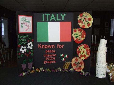 World Thinking Day Italy, Italy Presentation, Italy Crafts, World Thinking Day Ideas, Culture Fair, Multicultural Night, Italy Project, Italy Party, Geography Project