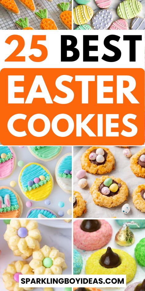 Looking for some sweet Easter treats? Try making these delicious Easter cookies! Perfect for an Easter brunch party or a cute easter gift for friends and family. These spring cookies are easy to make and will be a hit with both kids and adults alike. Use our Easter cookie recipes and decorating ideas to create fun and festive spring treats everyone will love. With bright colors and fun shapes, these Easter cookies are sure to make your holiday extra special. Easter Cookies For Kids, Easter Egg Cookies Decorated, Easter Brunch Party, Easy Easter Cookies, Easter Sweet Treats, Easter Deserts, Easter Cookie Recipes, Easy Easter Treats, Egg Cookies