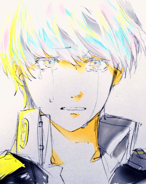 Yu Narukami crying by めがね @megane_bantefu Persona 4 Yu Narukami Fanart, Yu Narukami Fanart, Narukami Yu, Persona 2, Yu Narukami, Goro Akechi, Shin Megami Tensei Persona, Akira Kurusu, Persona 3