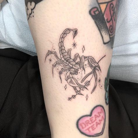 Scorpion Butterfly Tattoo, Scorpion Tattoo Placement, Scorpion Foot Tattoo, Feminine Scorpion Tattoo Ideas, Girly Scorpion Tattoo, Scorpion Tattoo Feminine, Scorpio Tattoo, Scorpion Tattoo, Aztec Tattoo