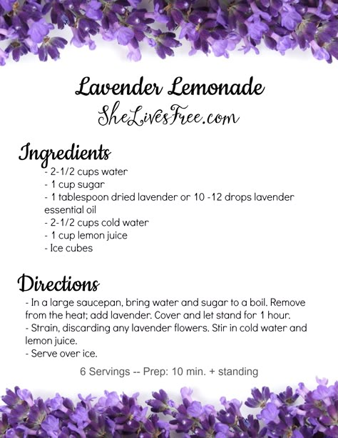 Lavender Lemonade Recipe, Diy Lavender, Lavender Recipes, Lavender Lemonade, Lemonade Recipe, Lemonade Recipes, Natural Diy, Dried Lavender, Adult Drinks