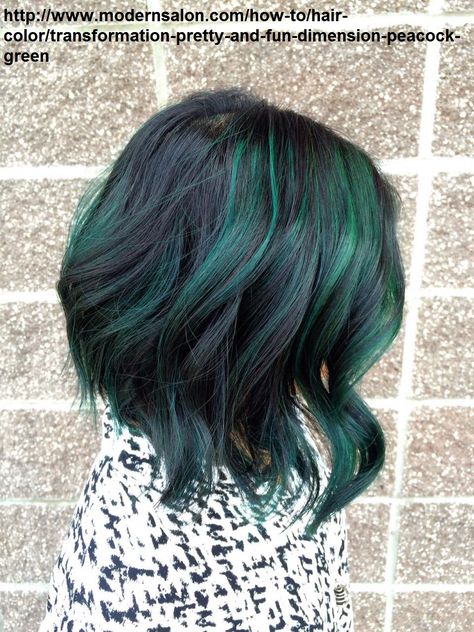 http://www.modernsalon.com/how-to/hair-color/transformation-pretty-and-fun-dimension-peacock-green Blond Ombre, Shaggy Bob, Hot Hair Colors, Short Hair Balayage, Short Hair Color, Hair Color Balayage, Rainbow Hair, Grunge Hair, Green Hair