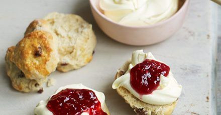 Scones And Jam, Fruit Scones, Homemade Scones, Cream Tea, Cornwall England, Clotted Cream, Scone Recipe, Food Shows, Jam Recipes