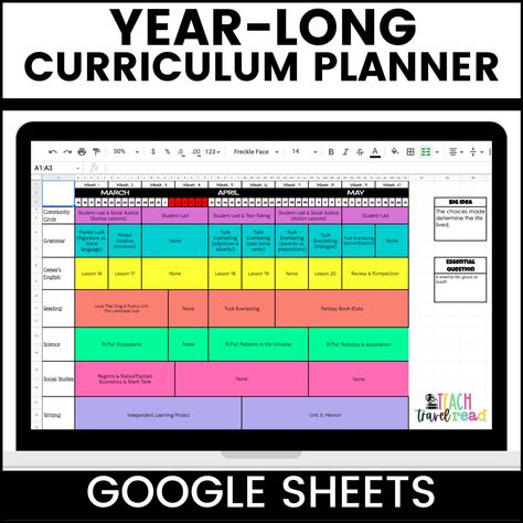 Save Your Planning Time with this Comprehensive Curriculum Mapping Template » Teach Travel Read Curriculum Mapping Template, Curriculum Planner, Editable Teacher Planner, Curriculum Map, Yearly Planning, Mastery Learning, Virtual Teaching, Map Template, Curriculum Mapping