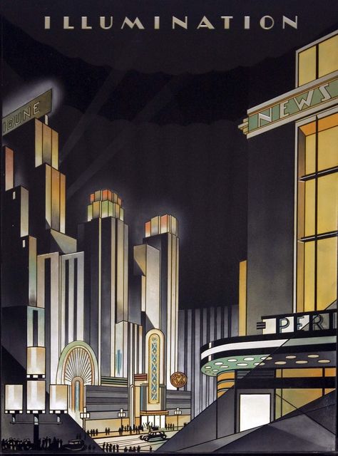 https://flic.kr/p/8fbGF3 | The Niagara Hudson Building | Highlighted New Listing – June 25, 2010 Other name: Niagara Mohawk Building Syracuse, Onondaga County, NY  detail of lobby mural The Niagara Hudson Building in Syracuse is an outstanding example of Art Deco architecture and a symbol of the Age of Electricity. Completed in 1932, the building became the headquarters for the nation’s largest electric utility company and expressed the technology of electricity through its modernistic desig... Art Deco Mural, Arte Art Deco, Dark Deco, Grafika Vintage, Art Deco Illustrations, Affiches D'art Déco, Art Deco Artwork, Arte Nerd, Pulp Covers