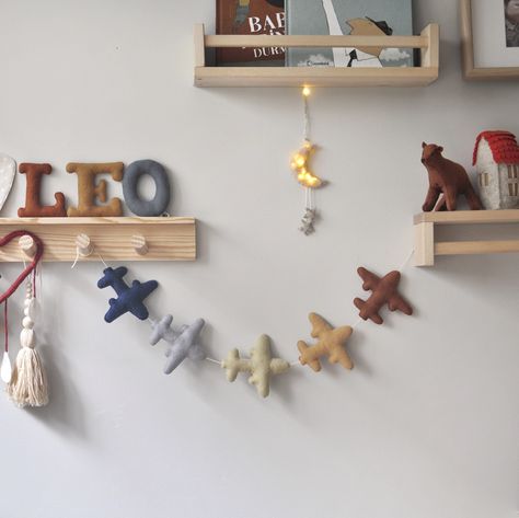 Felt Airplane, Airplane Garland, Airplane Kids Room, Plane Nursery, Airplane Nursery, Garland Nursery, Airplane Baby, Nursery Room Boy, Nursery Room Inspiration