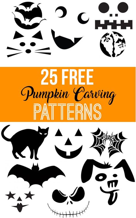 Free Printable Pumpkin Carving Patterns, Halloween Jack-o-lantern, PDF traceable Pumpkin Carving Designs Printable Free, Printable Pumpkin Template Carving, Printable Pumpkin Template Carving Free, Make A Jack O Lantern Printable, Jack O Lantern Patterns, Pumpkin Carving Printables, Printable Jack O Lantern Stencils, Gluten Free Pumpkin Cookies, Pumpkin Spice Treats