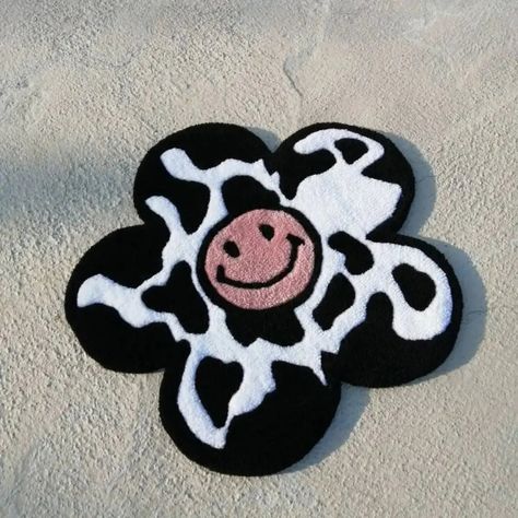 Looking for a rug that will stand out from the rest? Look no further than our Cow Print Flower Rug! This eye-catching design features a playful mix of cow print and dainty flowers, creating a unique and stylish addition to your home. With its soft texture and durable construction, this rug is not only a fun accent piece but also a practical choice for high-traffic areas. Upgrade your space with our Cow Print Flower Rug today. Dimensions 60 cm (24 inches) 80 cm (31 inches) 100 cm (39 inches) 120 Cow Print Aesthetic, Christmas Rug, Fun Rugs, Cow Print Rug, Painted Candlesticks, Cute Ipad Cases, Western Bedroom Decor, Western Bedroom, Flower Rug