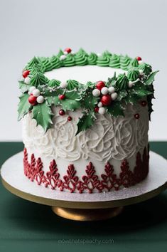 Buttercream Christmas Cake, Christmas Cake Ideas Easy, Holiday Cakes Christmas, Ideas For Events, Christmas Cake Ideas, Diy Dessert, Christmas Cakes Easy, Christmas Themed Cake, Easy Christmas Treats