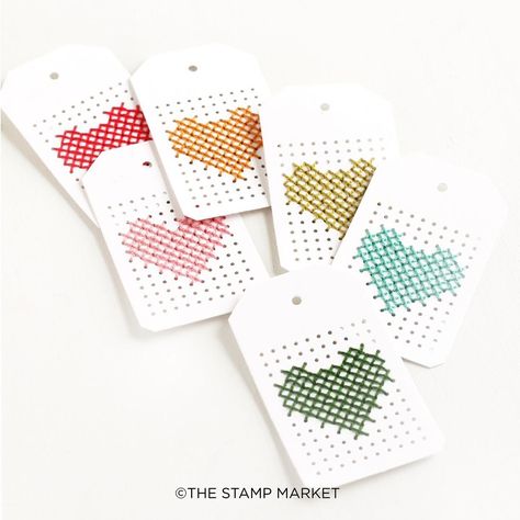 The Stamp Market (@thestamp_market) • Instagram photos and videos Cross Stitch Tags, Cricut Tags, Fun Cross Stitch, The Stamp Market, Embroidered Cards, Bookmark Card, Paper Glue, Diy Creative Crafts, Diy Creative