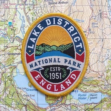 Range of woven patches celebrating the classic fells of the English Lake District. Hiking Patches, National Park Patches, Water Island, Lake District National Park, Park Trails, National Parks Usa, Camping Blanket, Vintage Patches, Vintage Beer