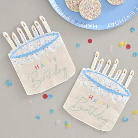 Cake Shaped Happy Birthday Paper Napkins – 16pk Christmas Paper Plates, 16 Birthday Cake, Birthday Napkins, Halloween Tableware, Birthday Sentiments, Cake Shapes, Birthday Cake With Candles, Safari Party, Paper Cake