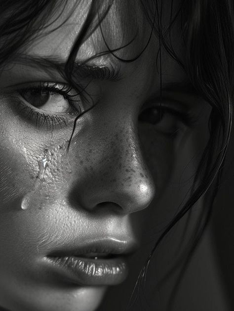 Crying Face Reference, Tears Draw Reference, Tears Photography, Crying Reference, Text Portrait, Female Portrait Poses, Crying Photography, Hyper Realism, Photography Moodboard