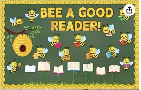 Bee Library, Exam Good Luck Quotes, Bee Classroom Theme, Notice Board Decoration, 7th Grade Classroom, Reading Corner Classroom, Welcome School, School Library Decor, Teaching Classroom Decor