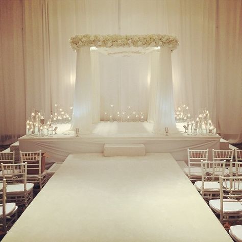 Obsessed with tonight's #chuppah @victoriaweddings #blushbotanicals #blushwedding #whitewedding #white #ceremony #wedding #love #victoriaweddings Chuppah Canopy, Ceremony Decorations Indoor, Wedding Ceremony Decorations Indoor, Canopy Wedding, Decoration Buffet, Wedding Chuppah, Nursery Canopy, Canopy Architecture, Canopy Curtains