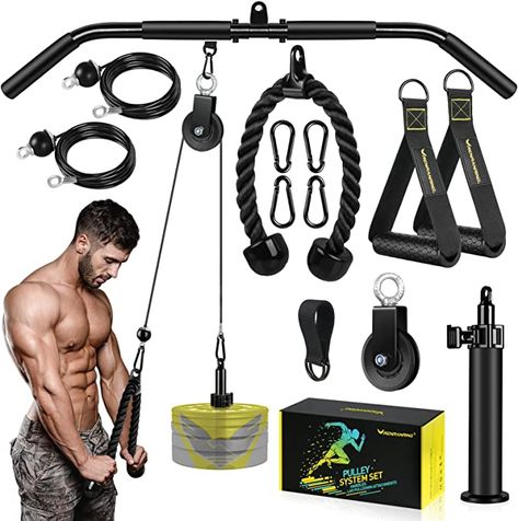 Machine Attachments, Loading Pin, Handle and Tricep Rope, for Biceps Curl, Forearm, Triceps Exercise Gym Equipment Biceps Curl, Fitness Studio Training, Forearm Workout, Pulley System, Cable Machine, Squat Rack, Triceps Workout, Power Rack, Bicep Curls