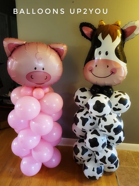 Girls Farm Birthday, Cow Birthday Parties, Farm Themed Party, Barnyard Birthday Party, Farm Theme Birthday, Farm Animals Birthday Party, Ballon Party, Farm Themed Birthday Party, Rodeo Birthday